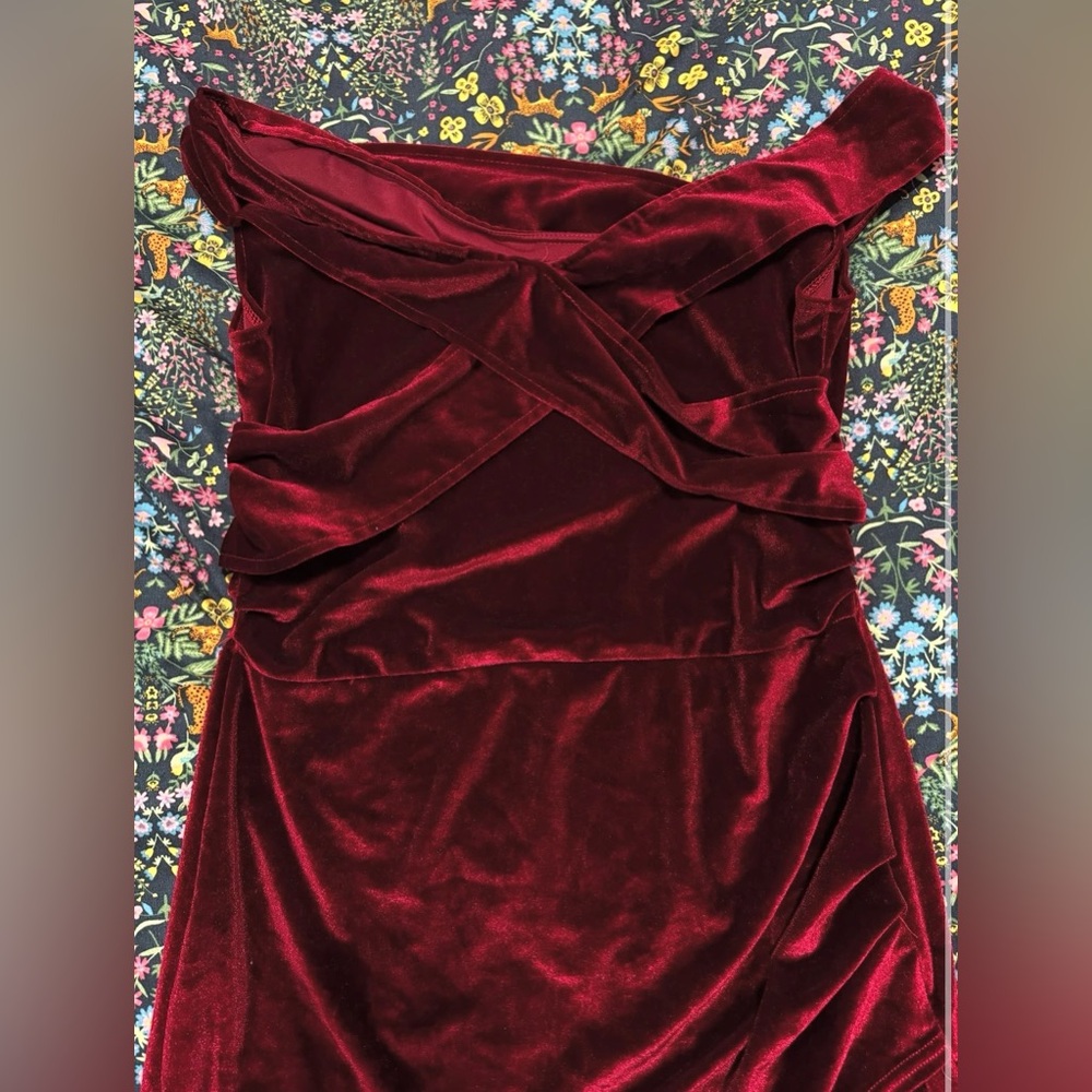 Elegant Red Velvet Dress